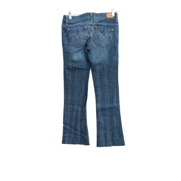 Levi's Jeans Teen Blue Cotton Denim Bootcut Medium Wash Pockets Low Rise Zip 3M - Picture 1 of 6